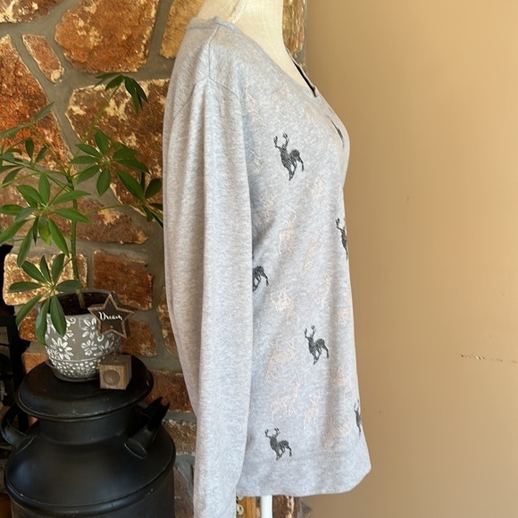 Style & Co Sport Women’s Glitter Deer Crewneck Sweatshirt Plus Size XXL Gray - Picture 5 of 10
